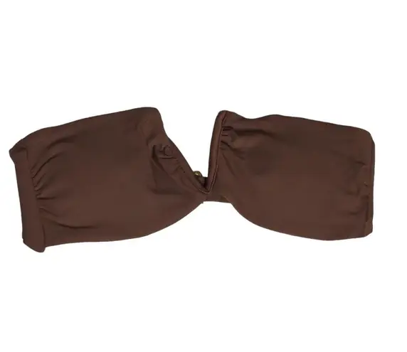 ANDIE The Scala Padded Bandeau Bikini Top Strapless Espresso Brown Size XL New
