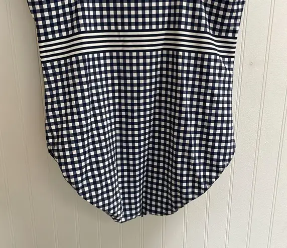 Draper James X Lands’ End Tummy Control Wrap One Piece Swimsuit Navy Size 14