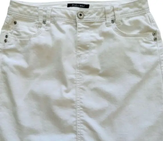 Roz & Ali Jean Skirt White Denim Jean Mini Skirt Size 4