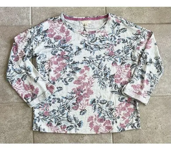 cupio Cupid Size Large Blush Floral Spring Pullover Sweater Top NWT