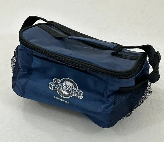 MLB Baseball Milwaukee Brewers Travel School Game Cooler Lunch Box Bag 10”x8”x6” Blue