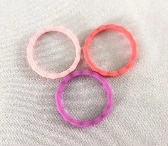Lot of 3 Silicone Wedding Rings for Women Size 9 Pink
