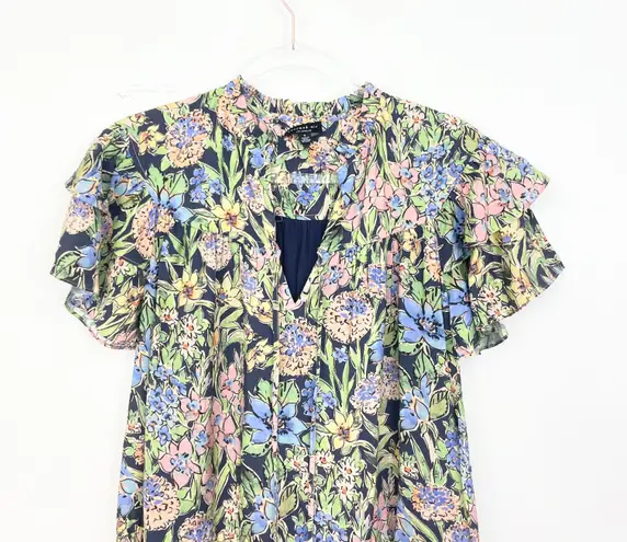 Current Air Flutter Sleeve Floral Print Dress