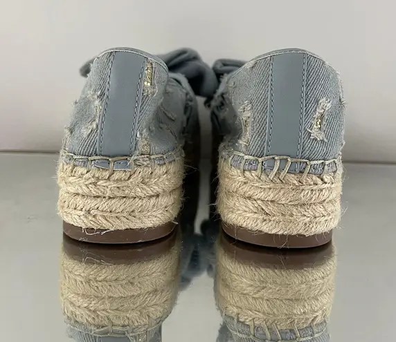 Circus by Sam Edelman Light Blue Glitter Denim Cali Espadrille Platform Flats