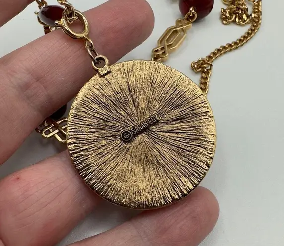 Vintage 70’s Sarah Coventry Safari Aztec Medallion Necklace