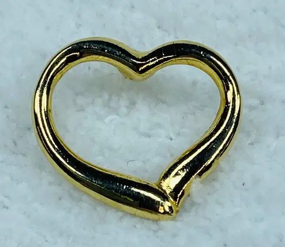 Gold Color Metal Open Heart Shape Tie Tack Lapel Jewelry Pin Brooch