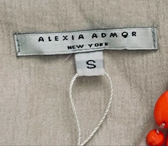 Alexia Admor New York Dress Tangerine Taupe Beaded Neckline Sleeveless Small