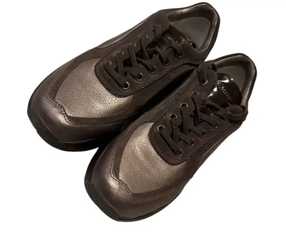 MBT Maliza Brown Leather Metallic Rocker Toning Comfort SZ 8 sneaker shoe