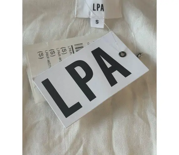 LPA Gabriella Eyelet Maxi Dress in Coconut Milk Small New Womens Cotton