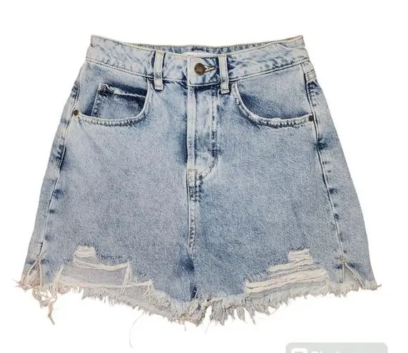 ZARA  Size 4 high rise distressed raw hem denim shorts