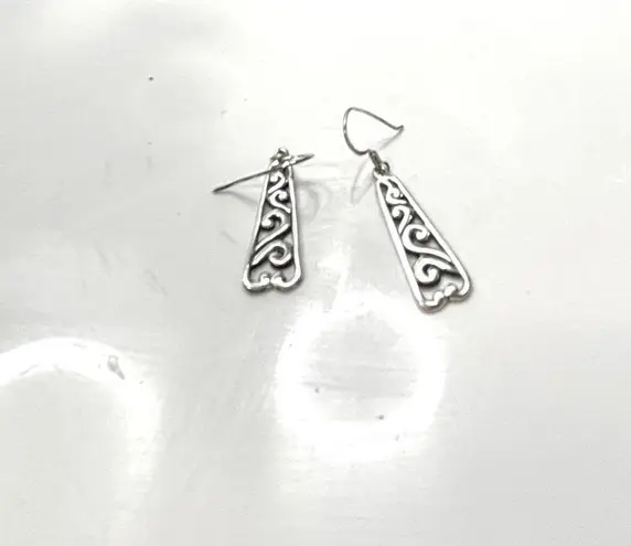 Primrose Sterling Silver Filigree Rectangle Drop Earrings
