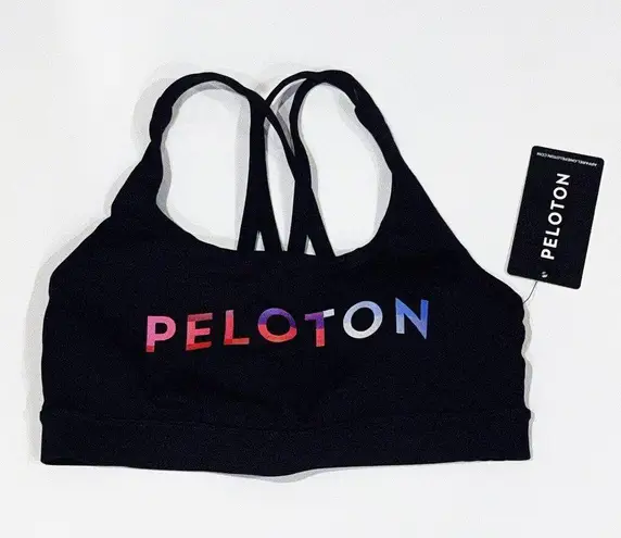 Peloton Lululemon 6 Fall Geometric Energy Sports Bra Black Strappy