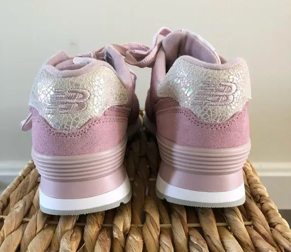 New Balance 574 Light Pink Shattered Pearl Lace Up Sneakers New Balance 574 Light Pink Shattered Pearl Lace Up Sneakers