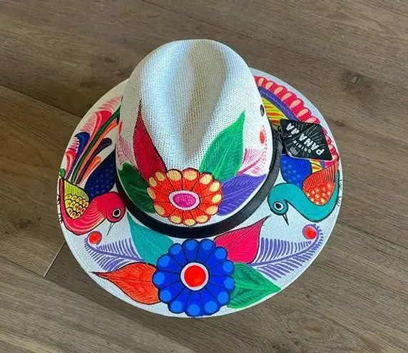 Artisanal Mexican Sombreros Hand Painted Fedora Floral Sombrero Panama Bohemian