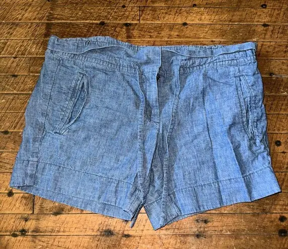 J Crew paper bag lightweight denim size 0 relaxed shorts Blue