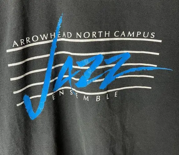 1996 Vintage 90s Arrowhead North Campus Jazz T Shirt Black XL Extra Large USA