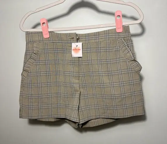 Plaid Tan Women's Shorts Size L