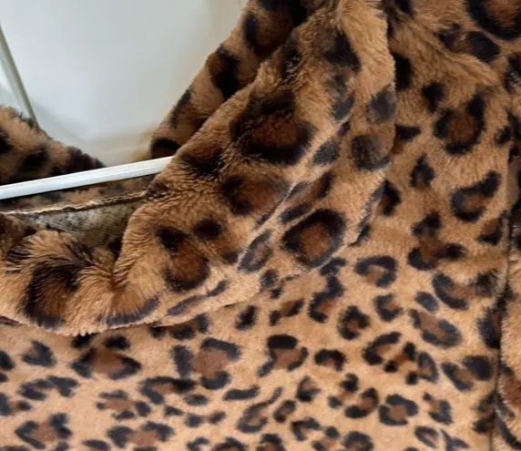 Faux Fur Leopard Poncho Brown Size undefined