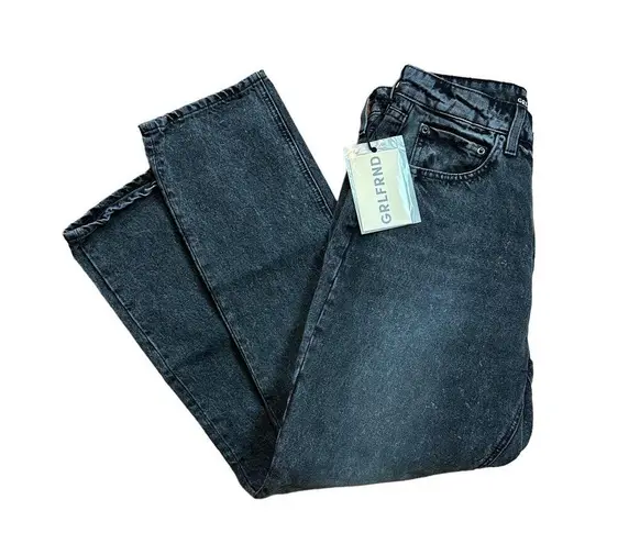 GRLFRND Karolina High Rise Slim Straight Crop Jeans SIZE 28 Boyfriend Rigid NEW
