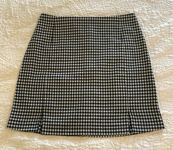 Eyeshadow Black and White Checker Patterned Mini Skirt - Image 1
