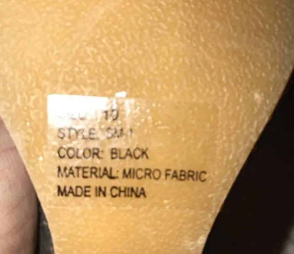 FREDERIC’S BLACK MICRO FABRIC SLIDE ON WEDGE SHOES SIZE 10