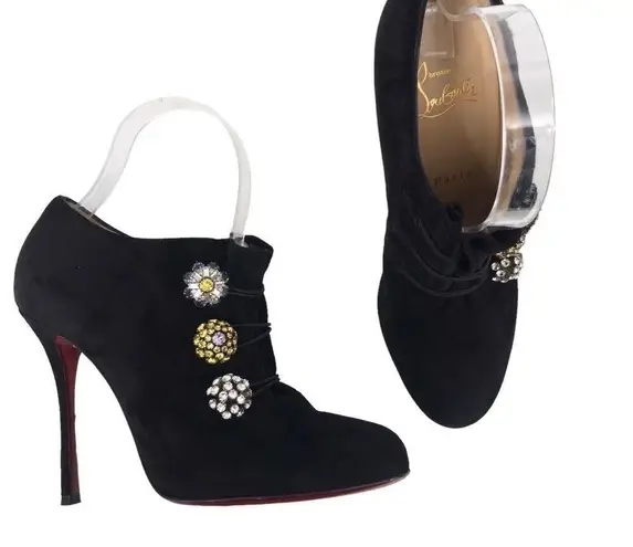 Christian Louboutin  BOOTINI MJ 100 MM SUEDE HEEL ANKLE BOOTS WMNS SIZE 7 $1,245