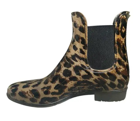 J.Crew  women's chelsea cheetah casual fashion rain boots 1" heel size 7