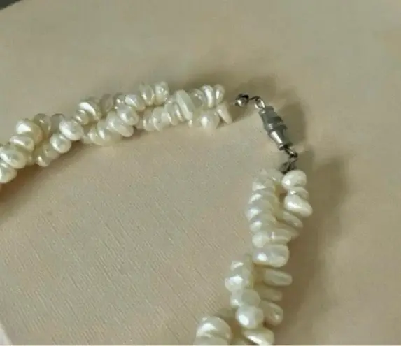 Twisted Fresh Water Pearl Strand Necklace Vintage “Zoradia” Elegant Classic Style Minimal Pearlcore White