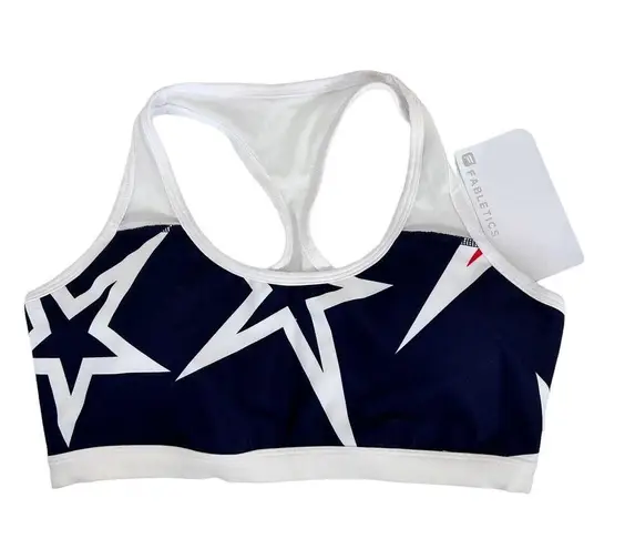 Fabletics  Navy Star Print Amna Sports Bra Sz M