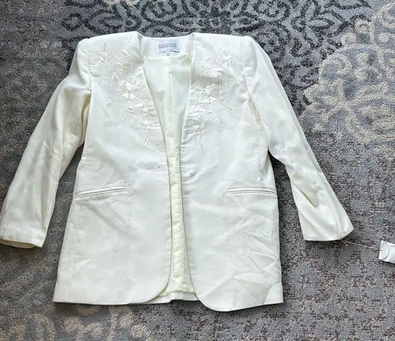 Vintage Executive Collection Blazer & Skirt Set Cream 14