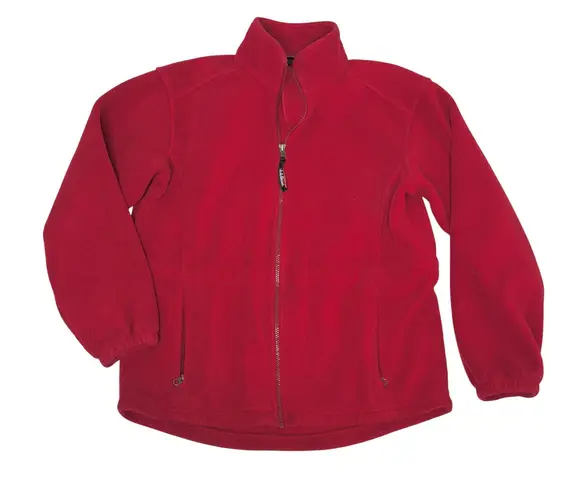 LL Bean Womens Full Zip Thick Red Fleece Jacket Small
