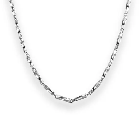 Link Chain Necklace for Men Women Streetwear Unisex Hip Hop Style Silver