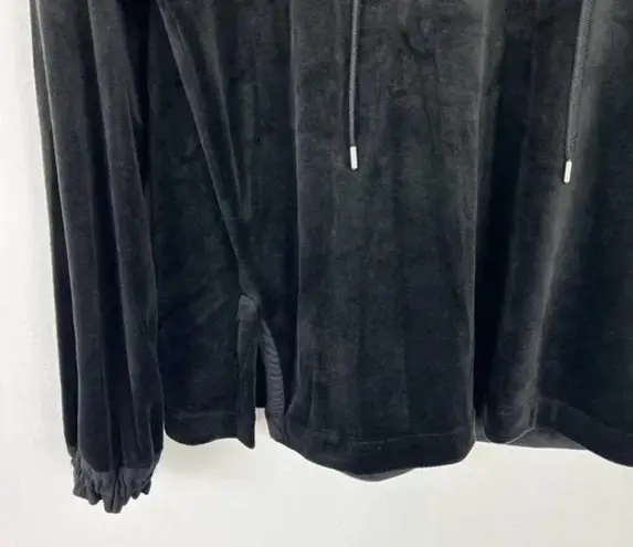 Kobi Halperin Sabrina Knit Hoodie Velvet Ruffle Trim Pullover Black Size XS EUC