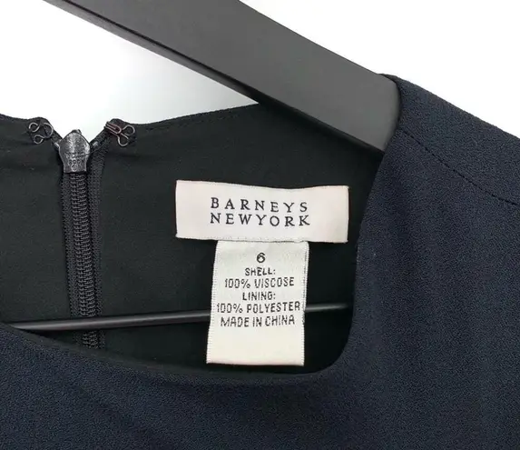 barney's new york Cut Out Sheath Dress Navy Blue 6