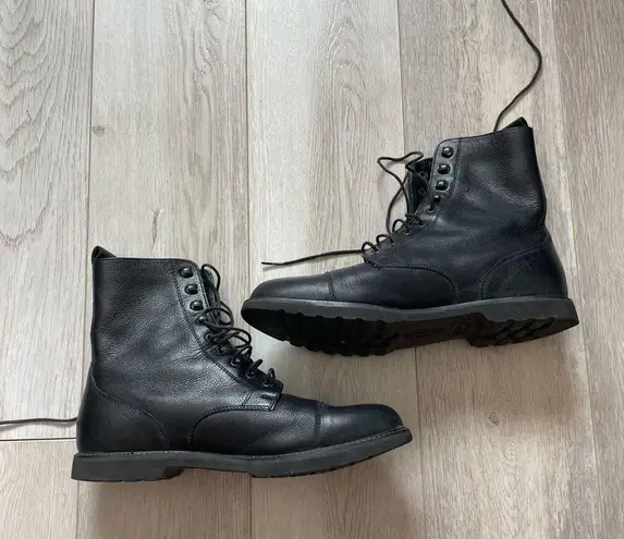 Rockport Leather Boots lace up womens Black (size 7.5) vibram morflex combat