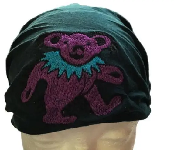 Grateful Dead  Embroidered Dancing Bear Head Scarf