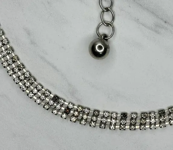 Rhinestone Studded Chain Belt Silver Y2K Festival Glam Medium/Large M/L ✨