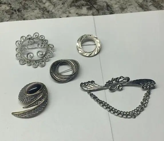 Lot Of 5 Mostly Silver Tone Vintage