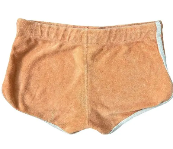 Bebe Vintage Y2K 90s  Sport Low Rise Terry Cloth Shorts Tangerine Small Logo USA