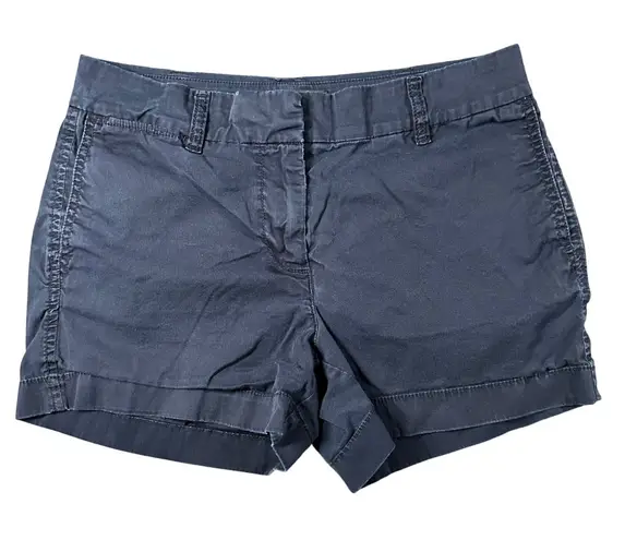 J.Crew Womens 2 Navy Flat Front Chino Shorts Cotton Casual Summer Wear