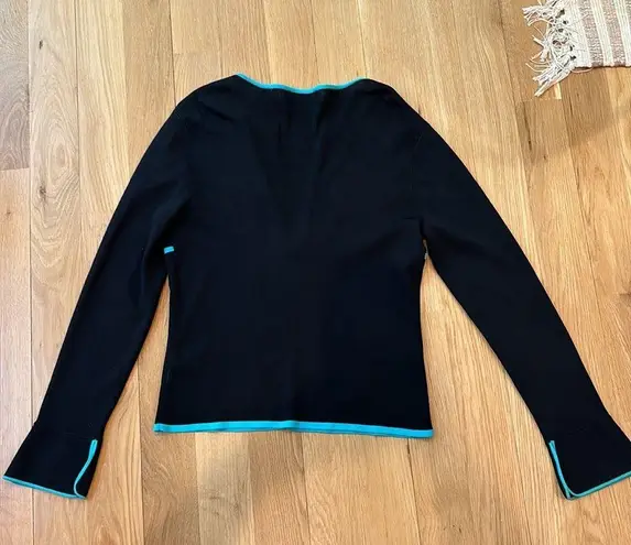 BCBGMAXAZRIA  Cardigan Twee Black Blue Size Large