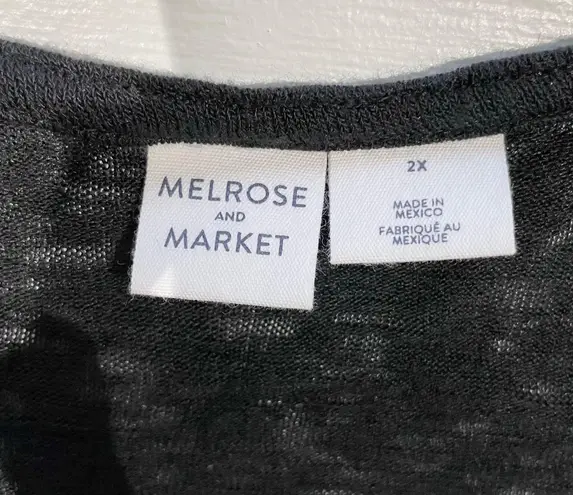 Melrose and Market New Slub Knit Button Front Henley Tank Top Black