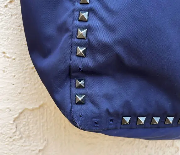 Valentino Garavani Valentino Rockstud navy blue nylon tote bag