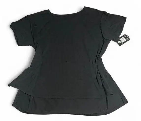 Avia Black Asymmetrical Short Sleeve T-Shirt