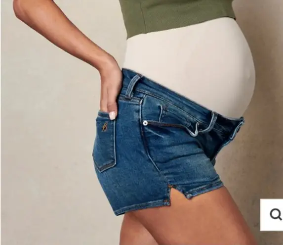 Blanqi Women's Maternity Jean Shorts Size 8 Full Panel Blue