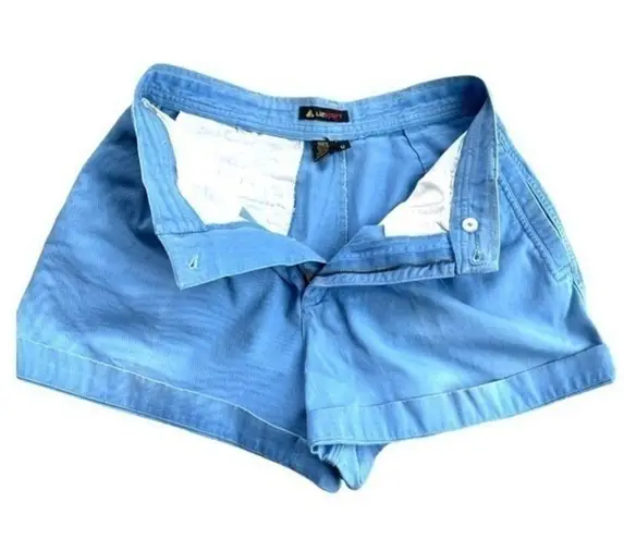 Liz Sport pleated front high waist shorts retro blue Sz 12 With Pockets EUC