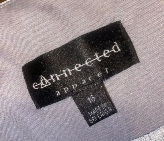 Connected Apparel Sleeveless, Silver Shimmer Tiered Dress - size 16