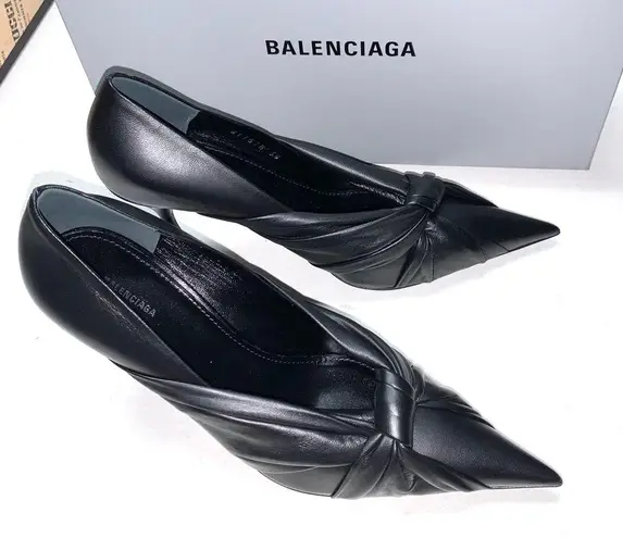 Balenciaga NEW 80mm Drapey Leather Pumps
