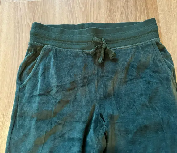 Aerie Dark Green Velvet Flare Sweatpants