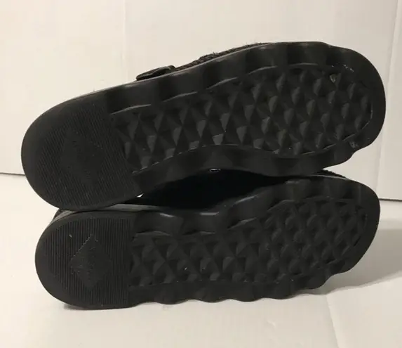 Aerosoles Wyoming black platform faux suede slip on mules shoes size 7 1/2 M